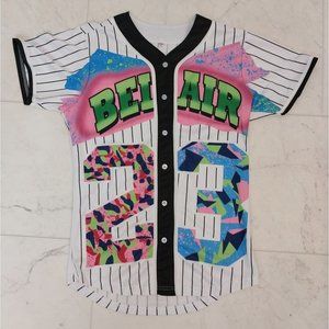 Bel Air Baseball Jersey - Unisex Hip Hop Party - Short Sleeve Sz S